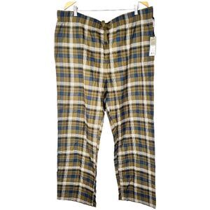 NEW Flannel Pajama Pants Mens Size XXL Olive Green Black White Plaid Goodfellow